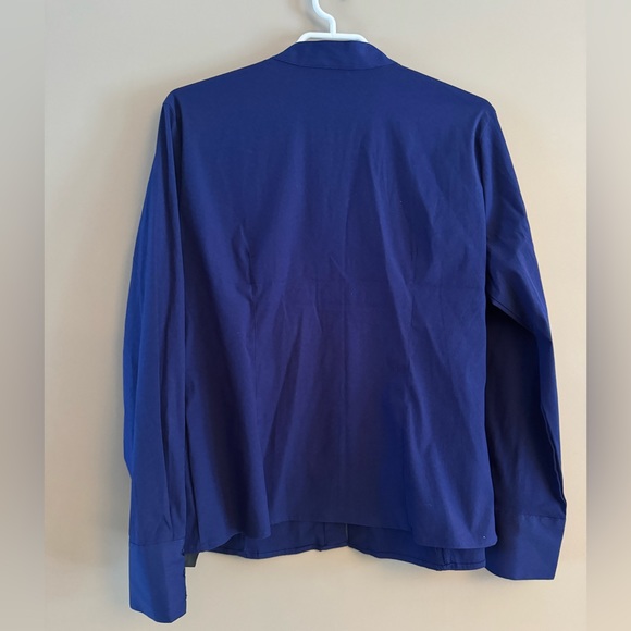 NEW NWT - TRIPLET Deep blue purple blouse ruffled - L (petite) - Picture 2 of 5